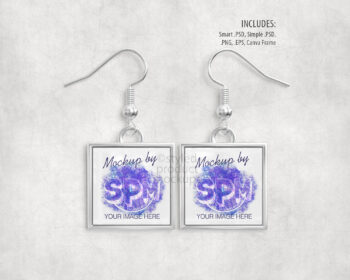 Square Metal Earring Mockup