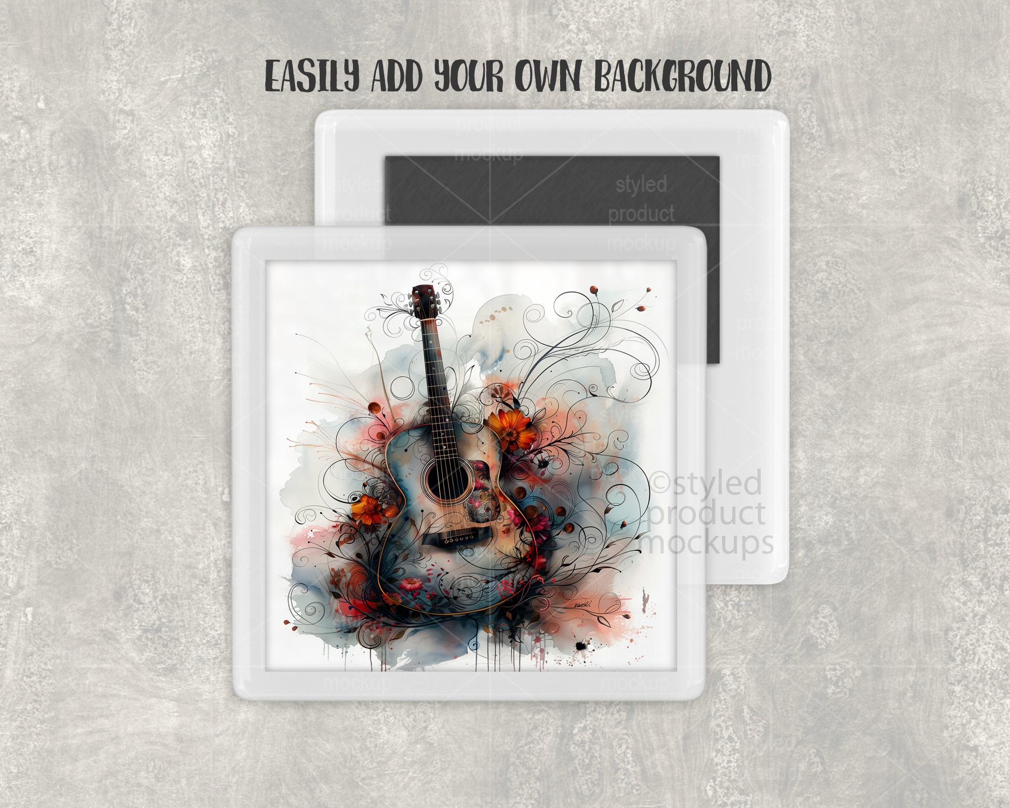 Square Snap In Magnet Mockup