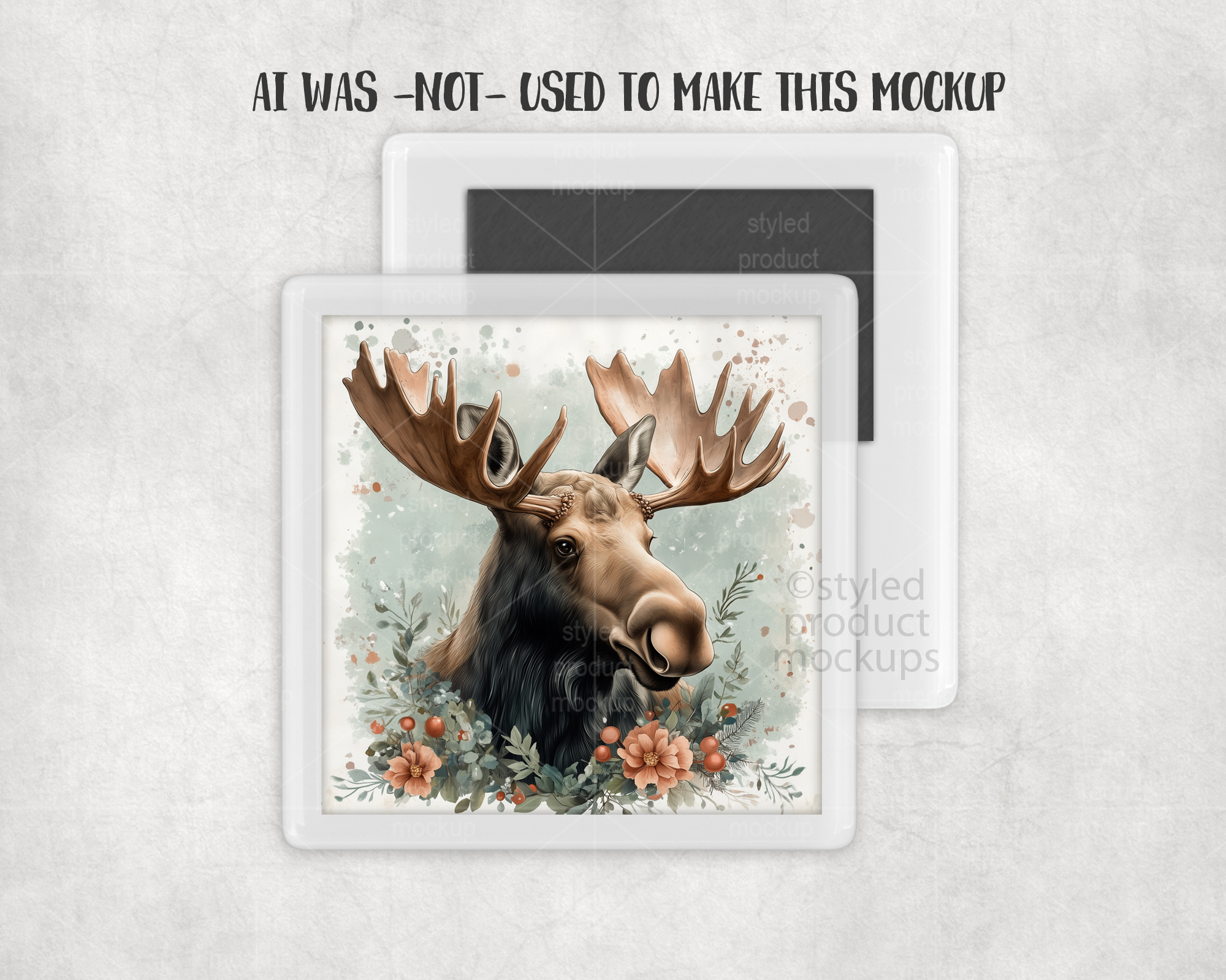 Square Snap In Magnet Mockup