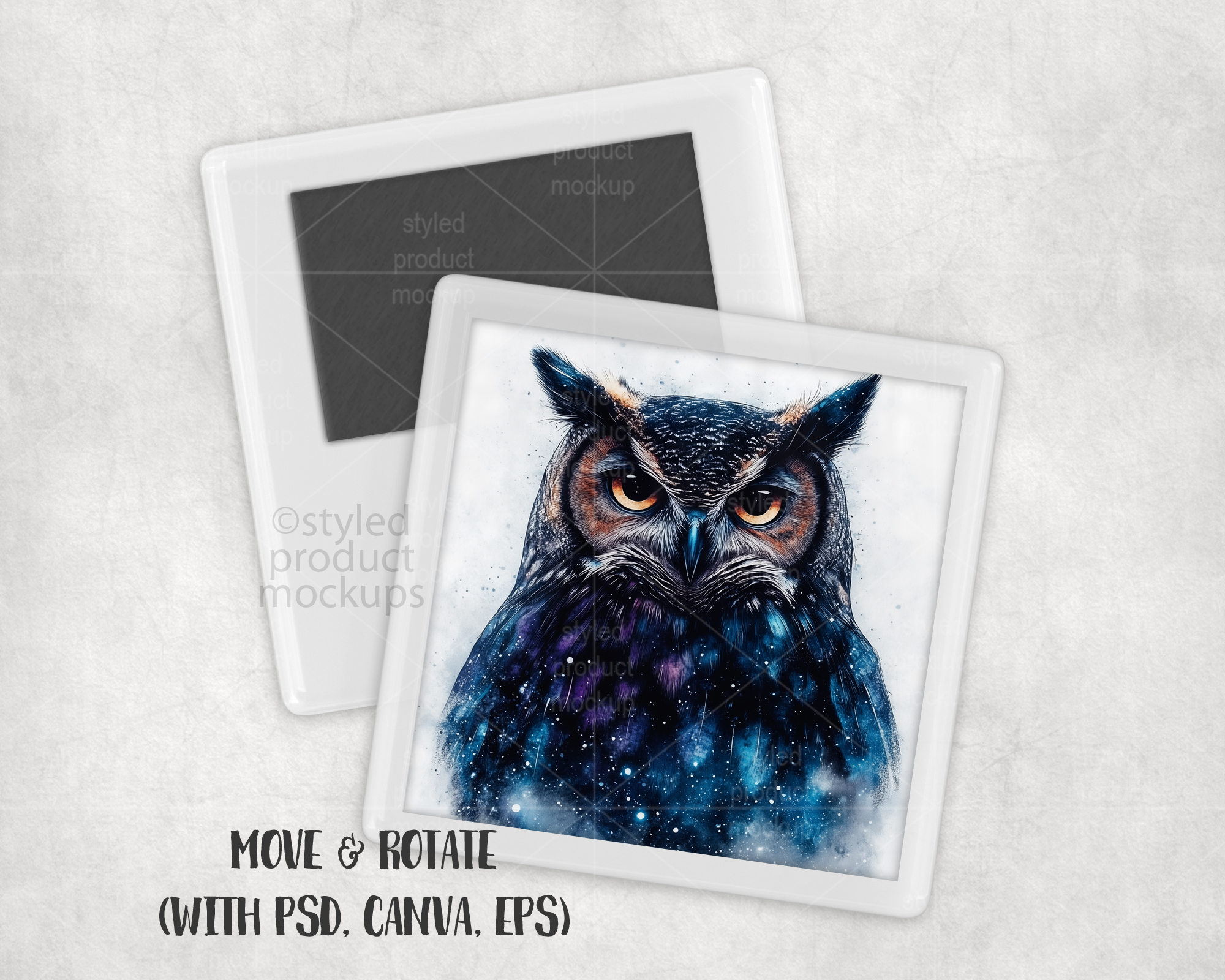 Square Snap In Magnet Mockup