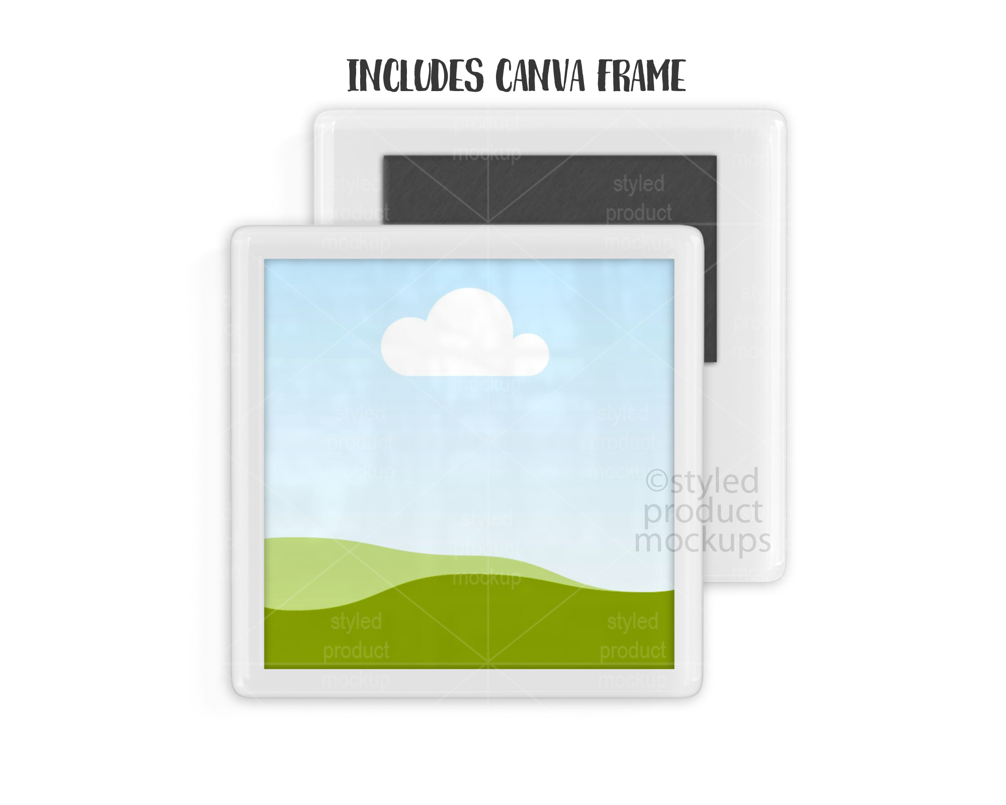 Square Snap In Magnet Mockup