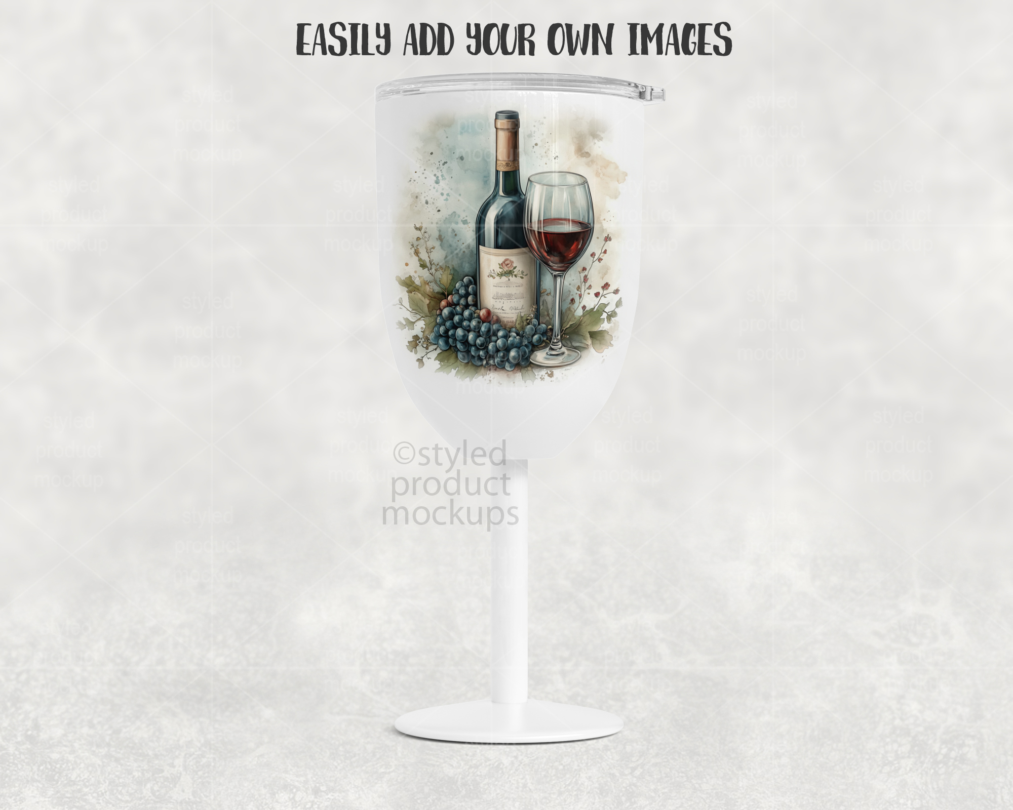 Stemmed Sublimation Wine Tumbler Mockup