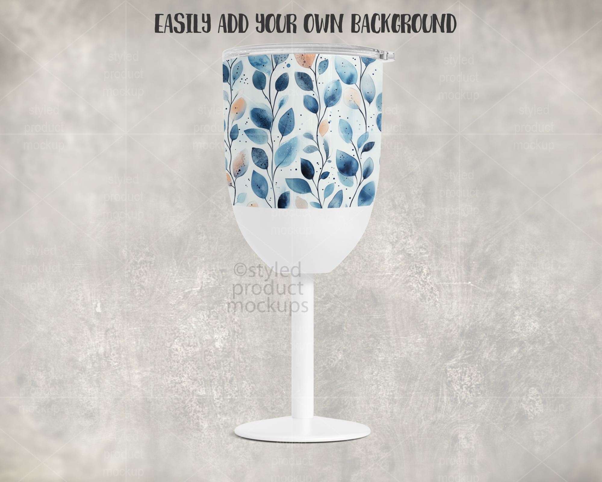 Stemmed Sublimation Wine Tumbler Mockup
