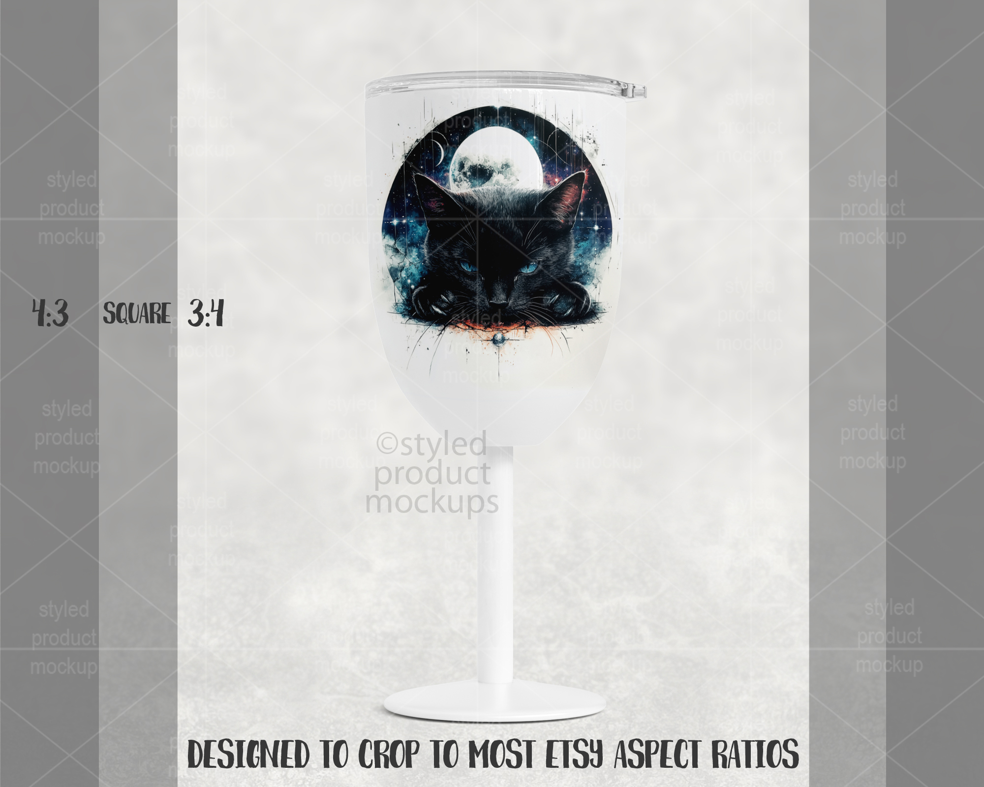 Stemmed Sublimation Wine Tumbler Mockup