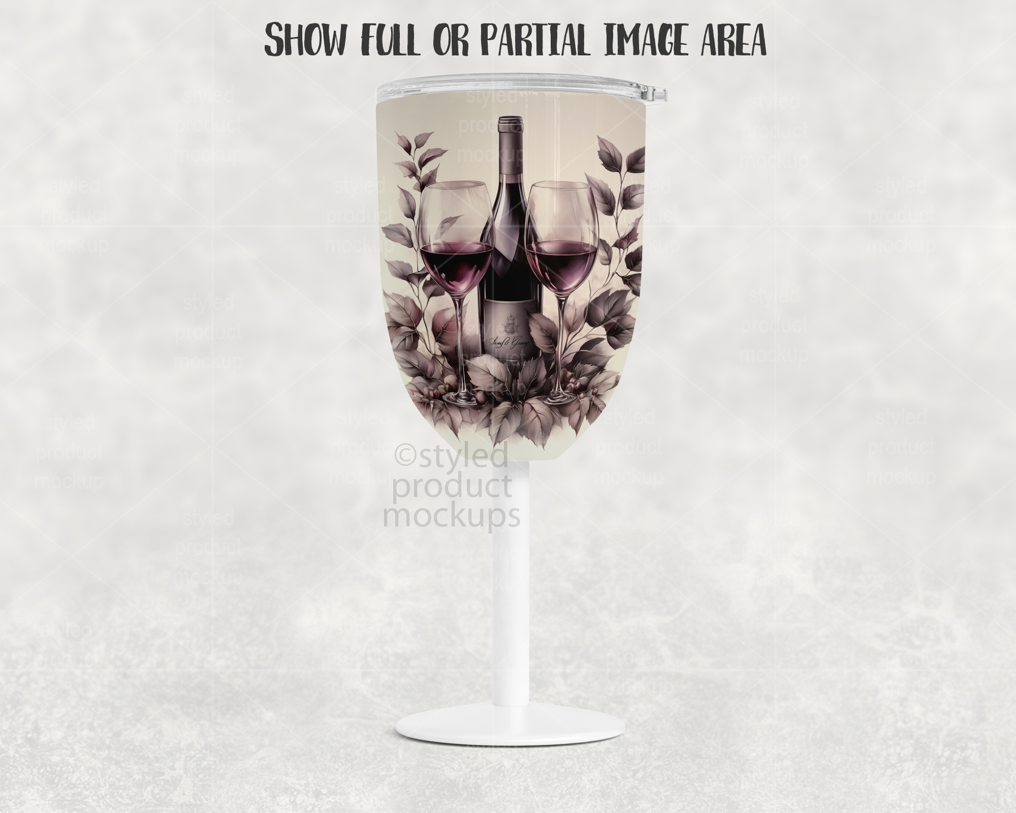 Stemmed Sublimation Wine Tumbler Mockup