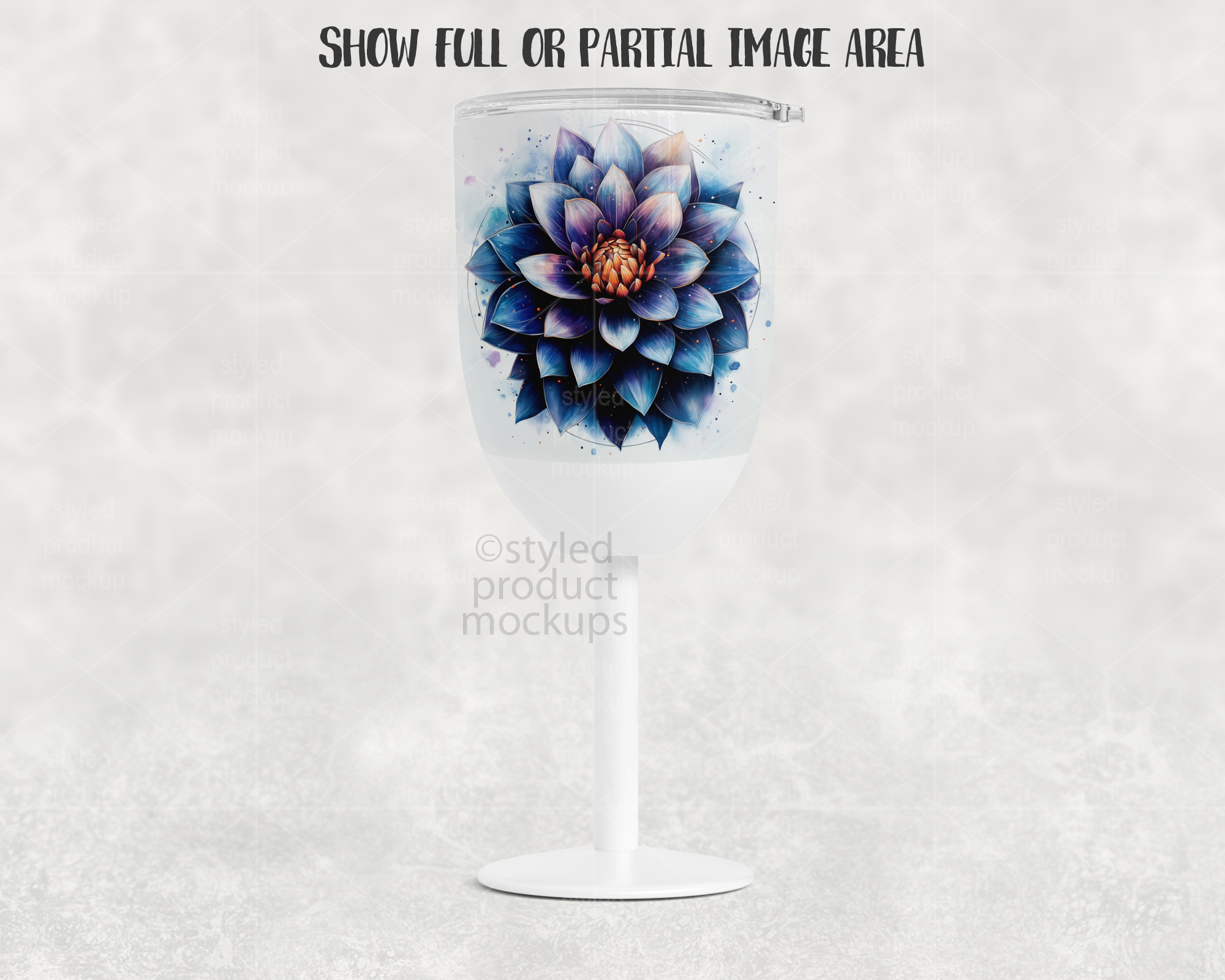 Stemmed Sublimation Wine Tumbler Mockup
