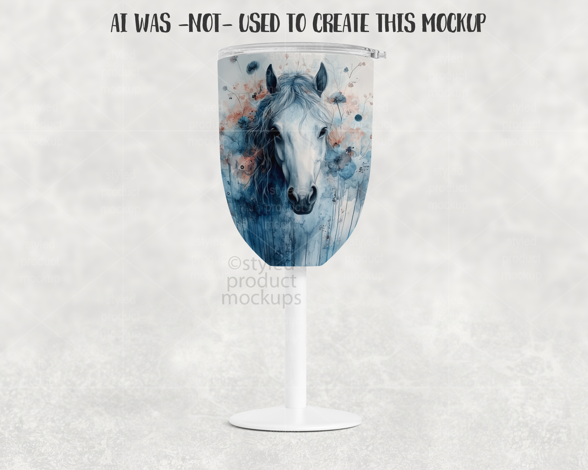 Stemmed Sublimation Wine Tumbler Mockup