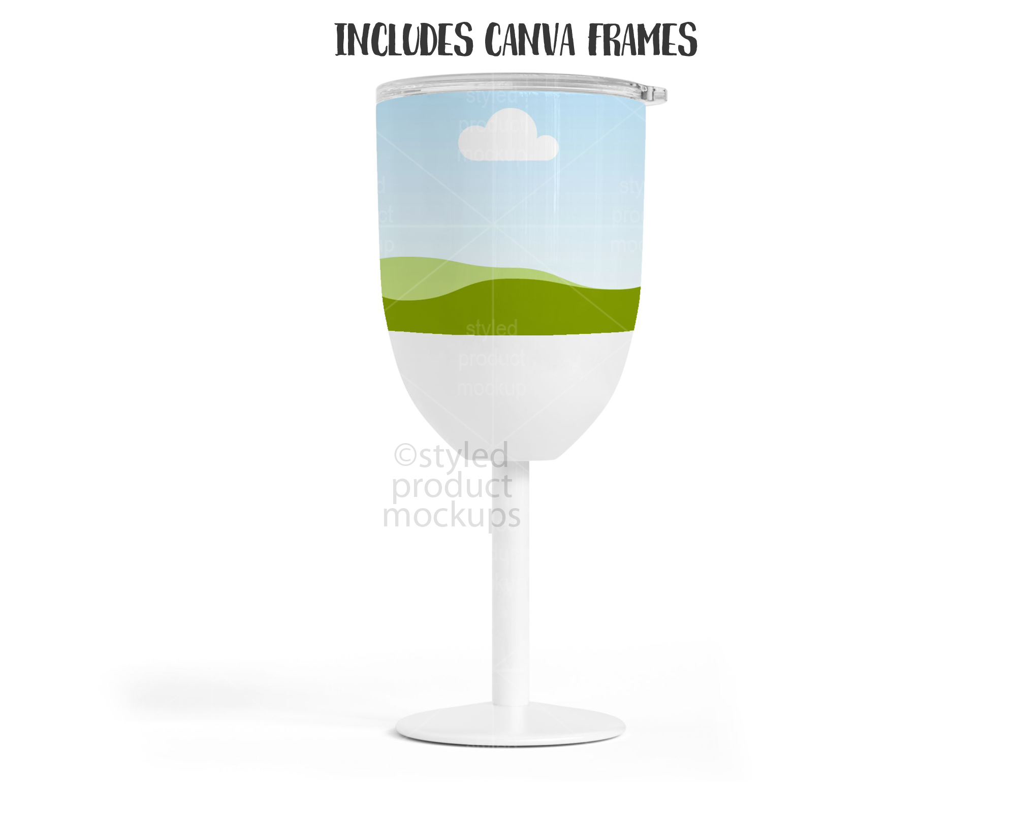 Stemmed Sublimation Wine Tumbler Mockup