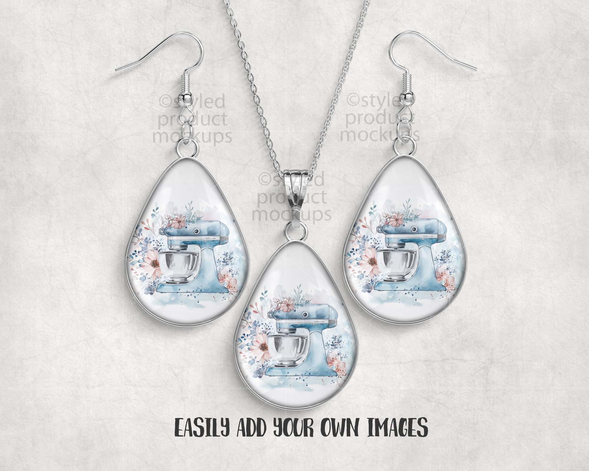 Teardrop Jewelry Set Mockup