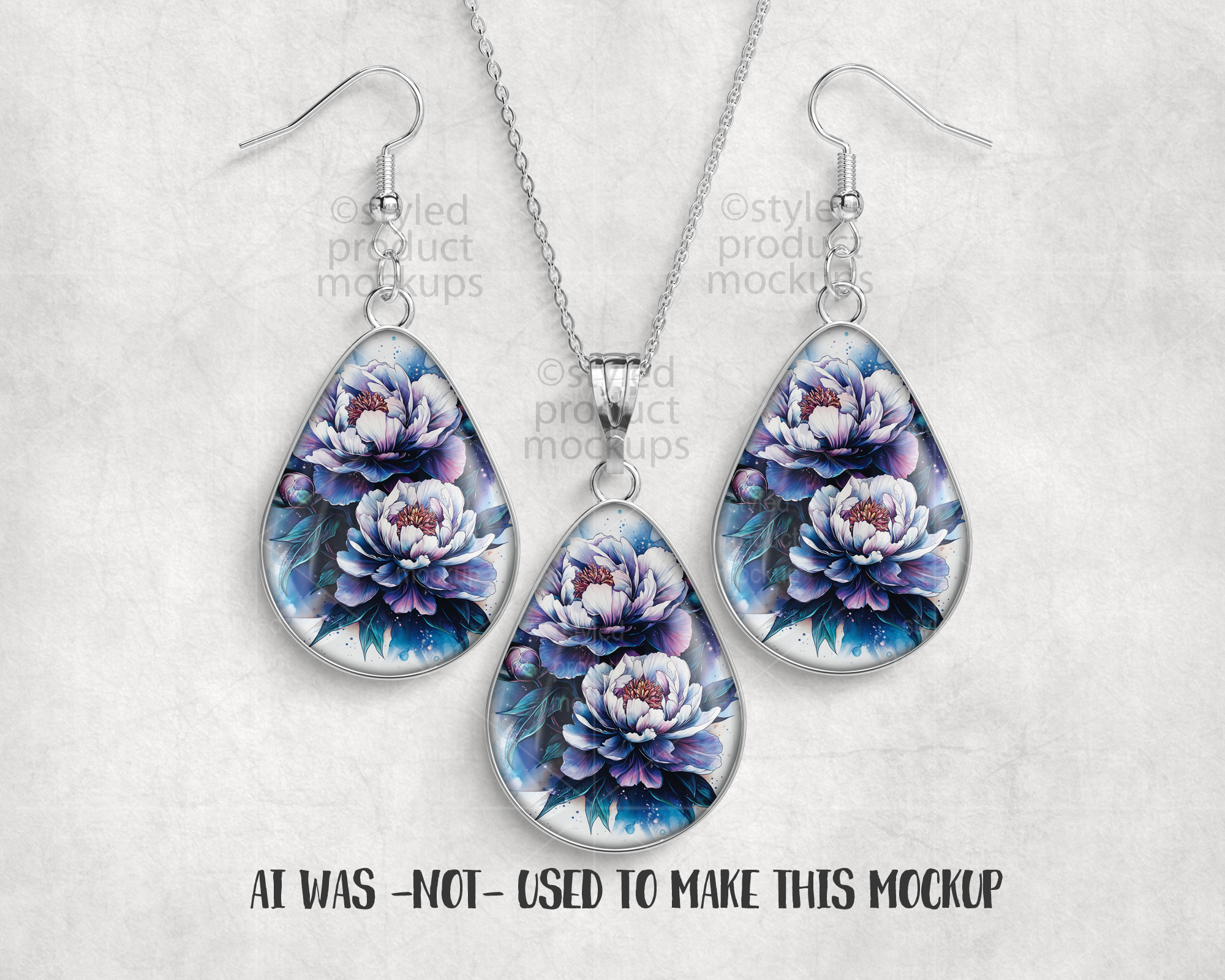 Teardrop Jewelry Set Mockup