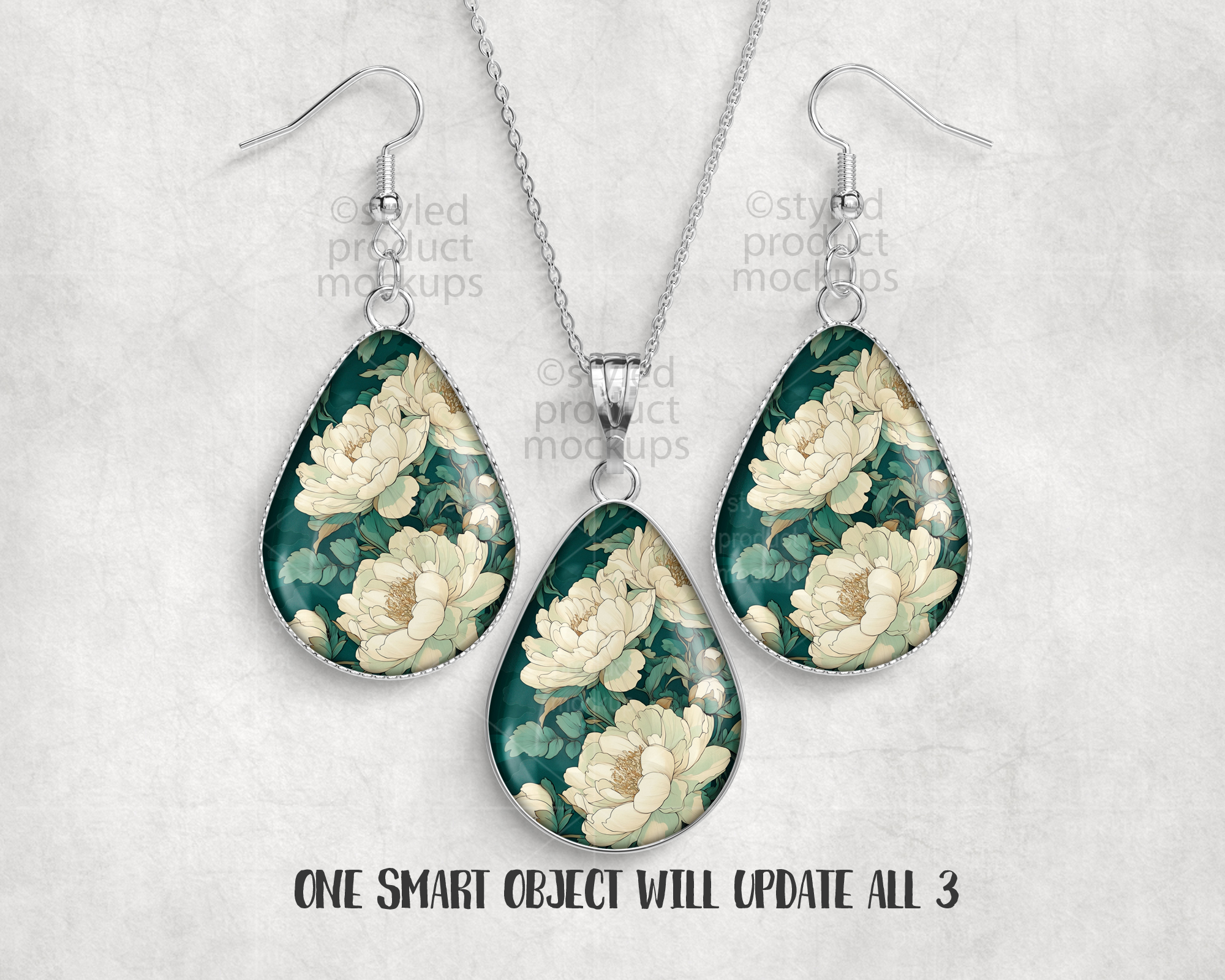 Teardrop Jewelry Set Mockup