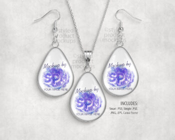 Teardrop Jewelry Set Mockup