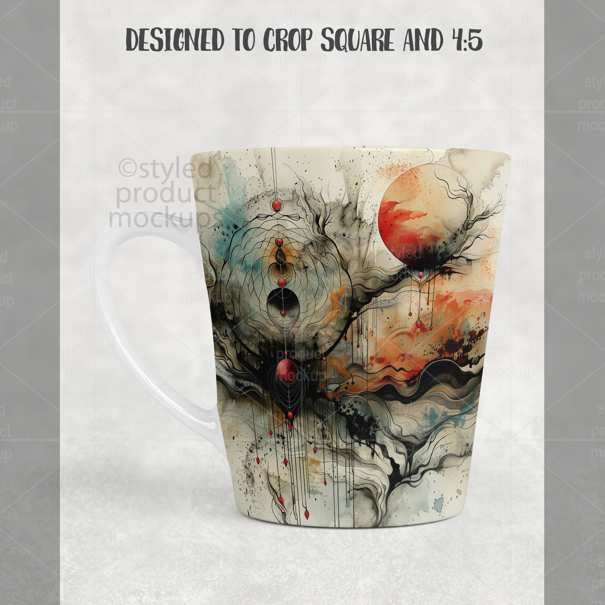 12oz Latte Mug Mockup