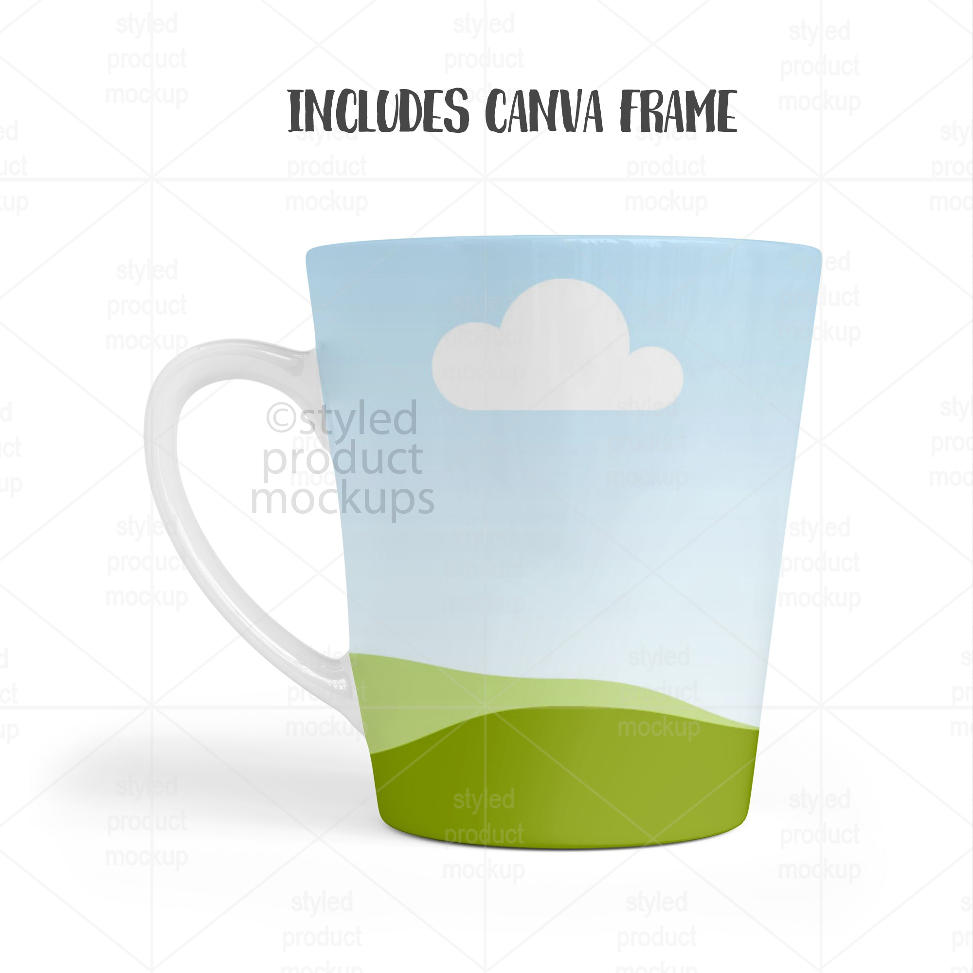 12oz Latte Mug Mockup