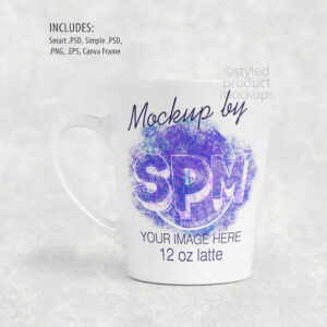 12oz Latte Mug Mockup