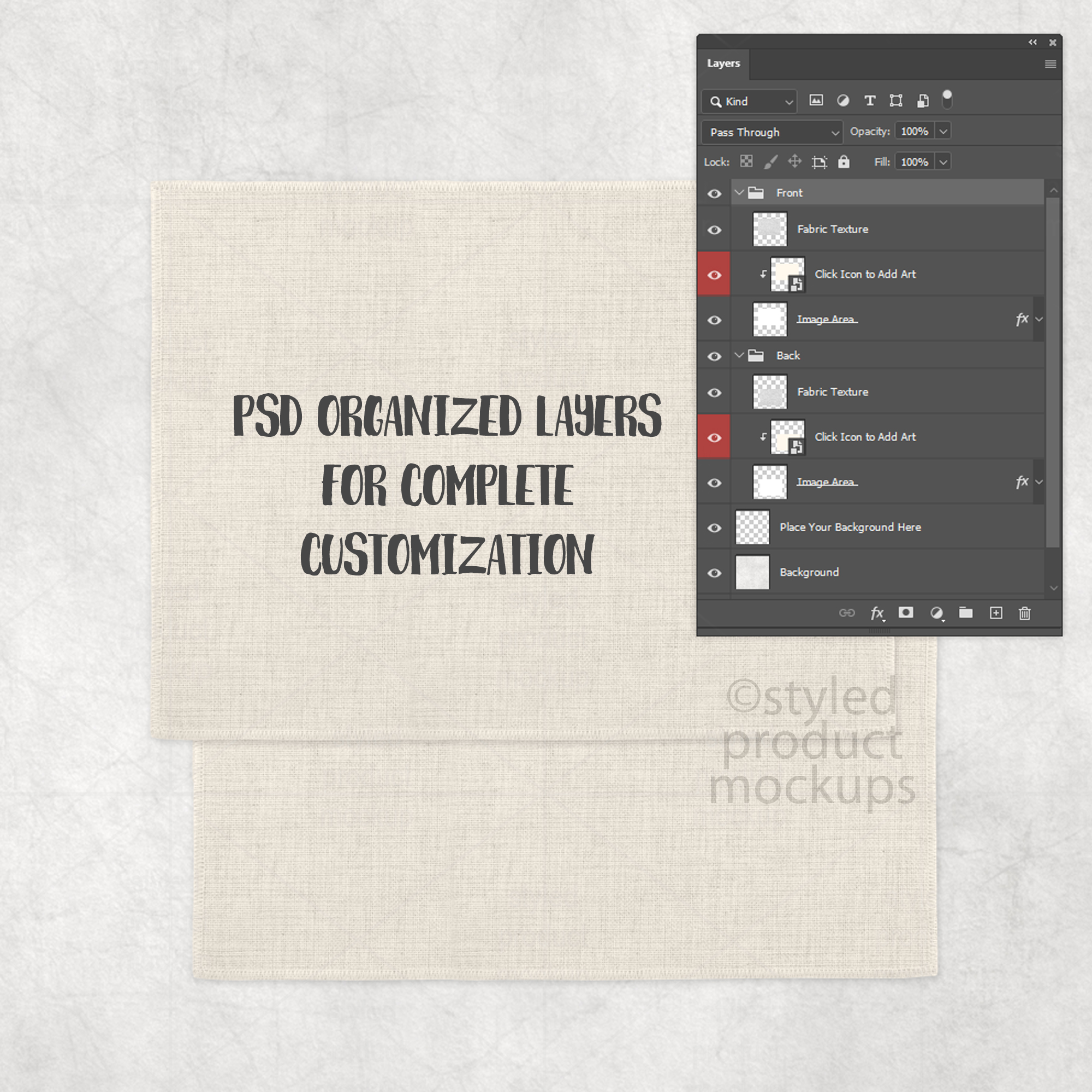 12x16 Linen Placemat Mockup