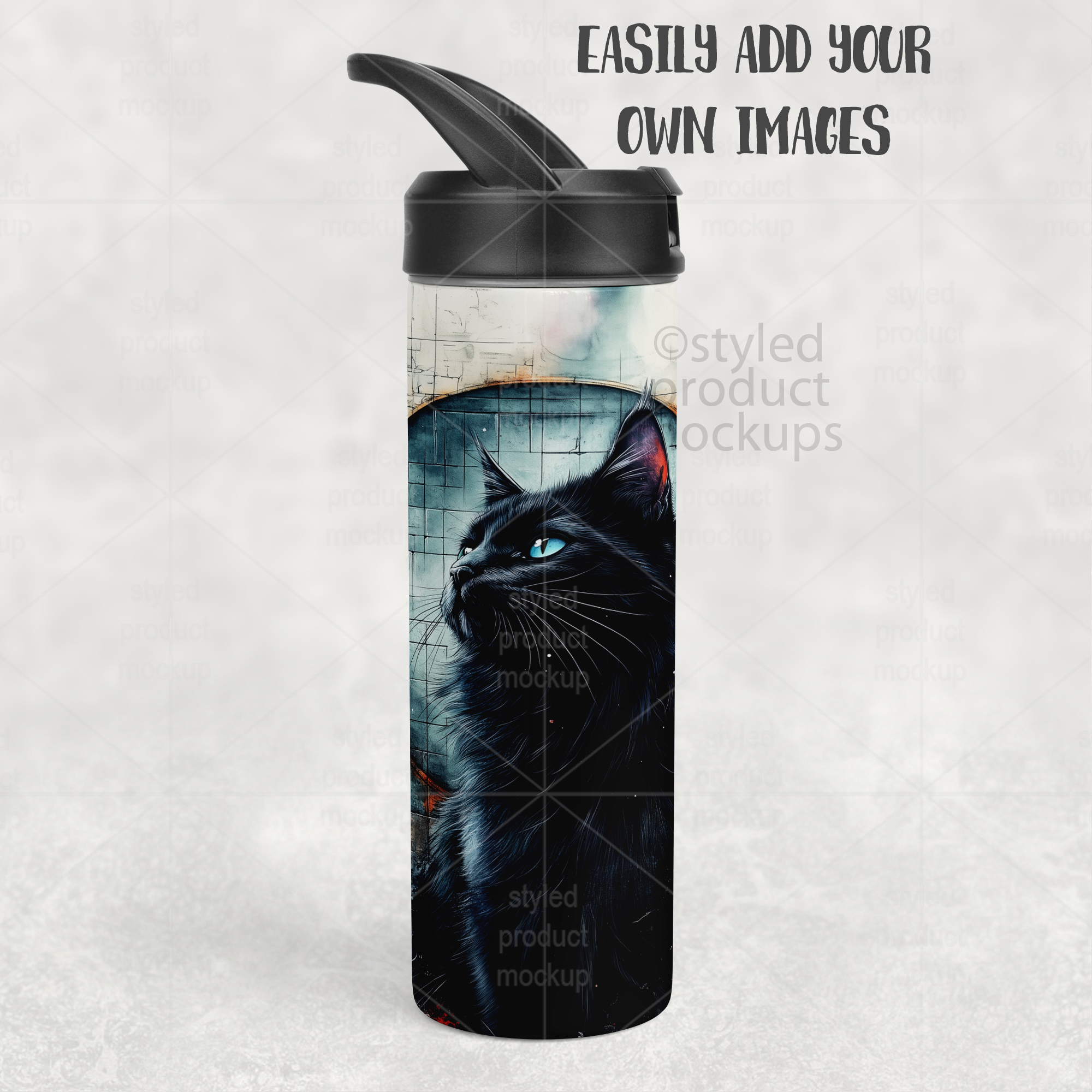 20oz Handle Lid Bottle Mockup