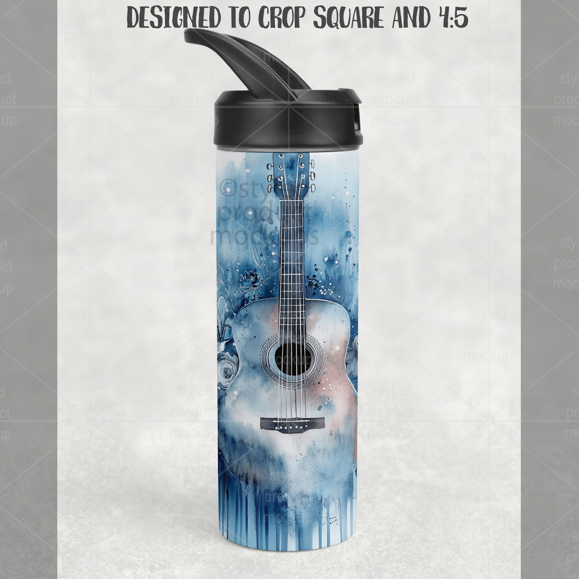 20oz Handle Lid Bottle Mockup