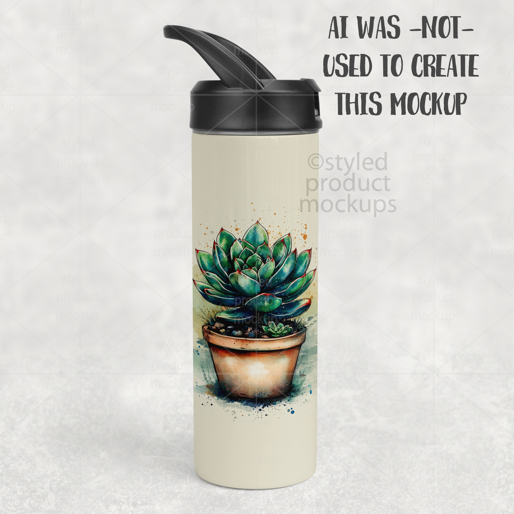 20oz Handle Lid Bottle Mockup