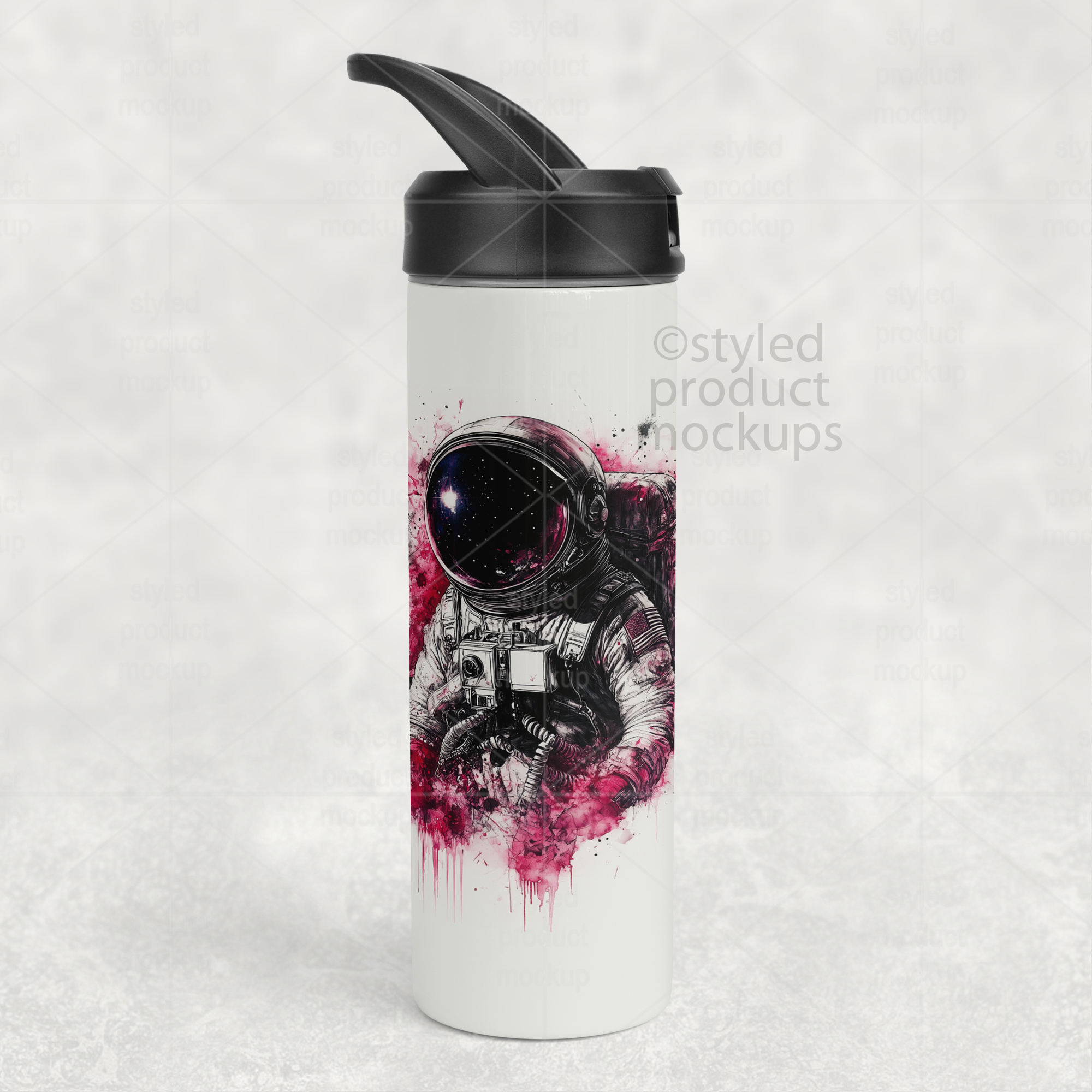 20oz Handle Lid Bottle Mockup