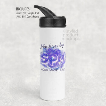 20oz Handle Lid Bottle Mockup