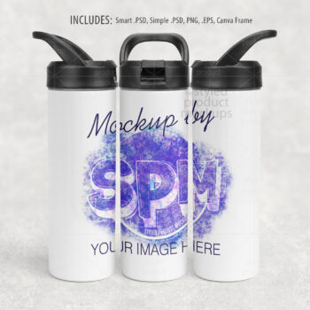 20oz Handle Lid Tumbler Full Wrap Mockup