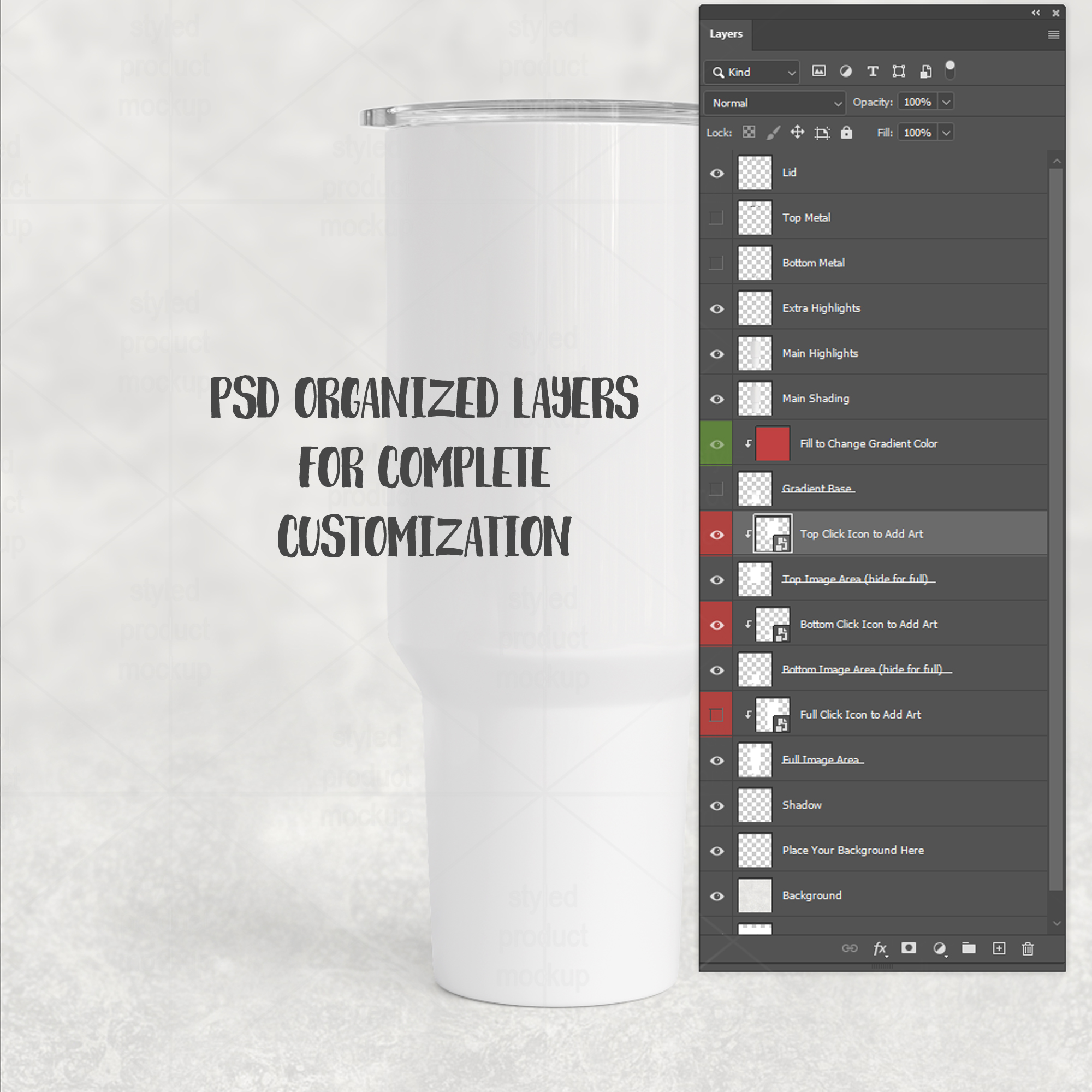 40oz Tumbler Without Handle Mockup