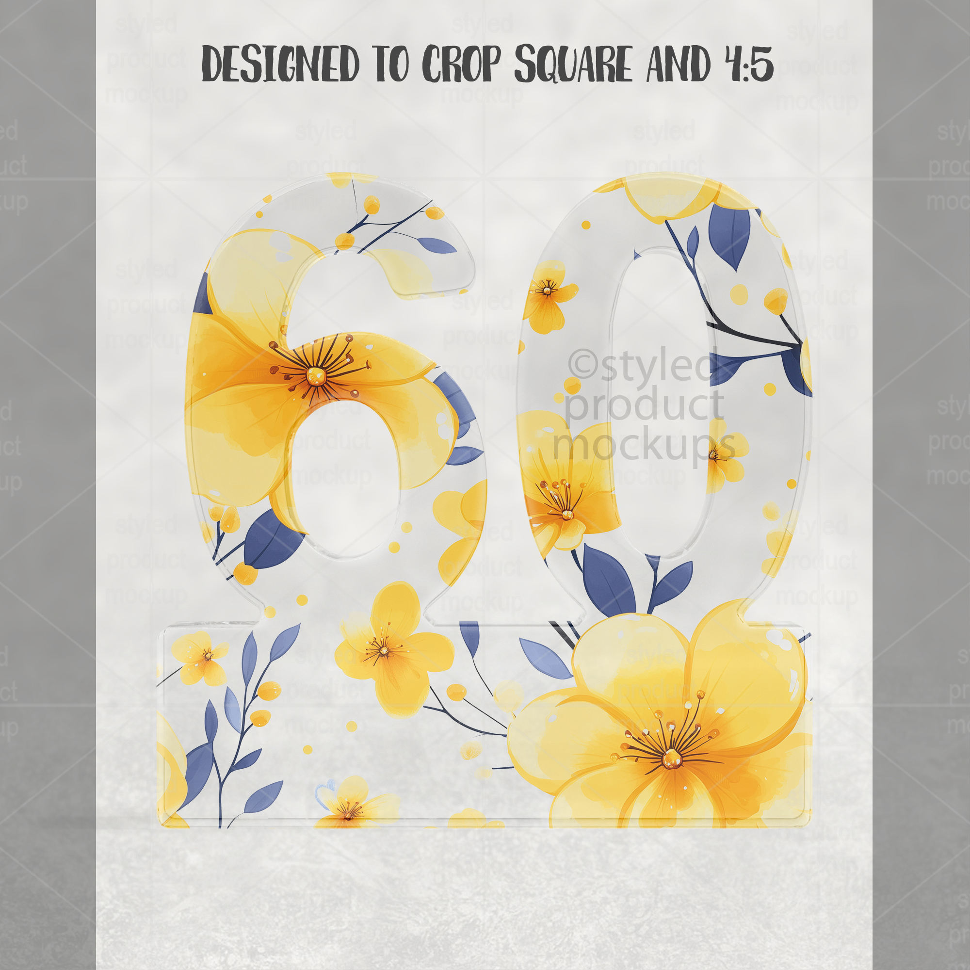 Clear Acrylic 60 Plaque Mockup