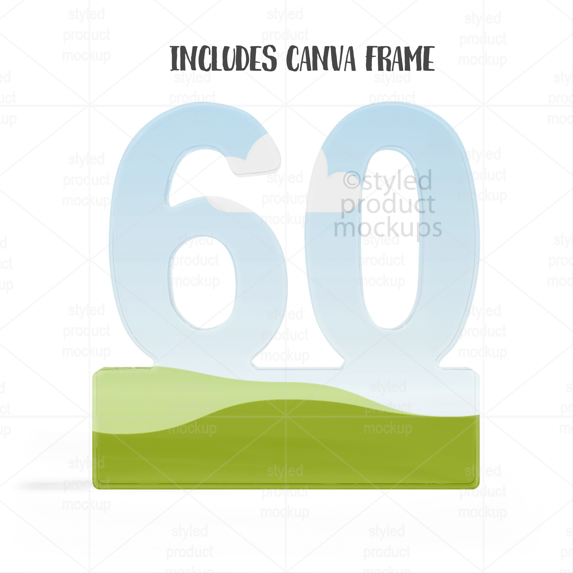Clear Acrylic 60 Plaque Mockup
