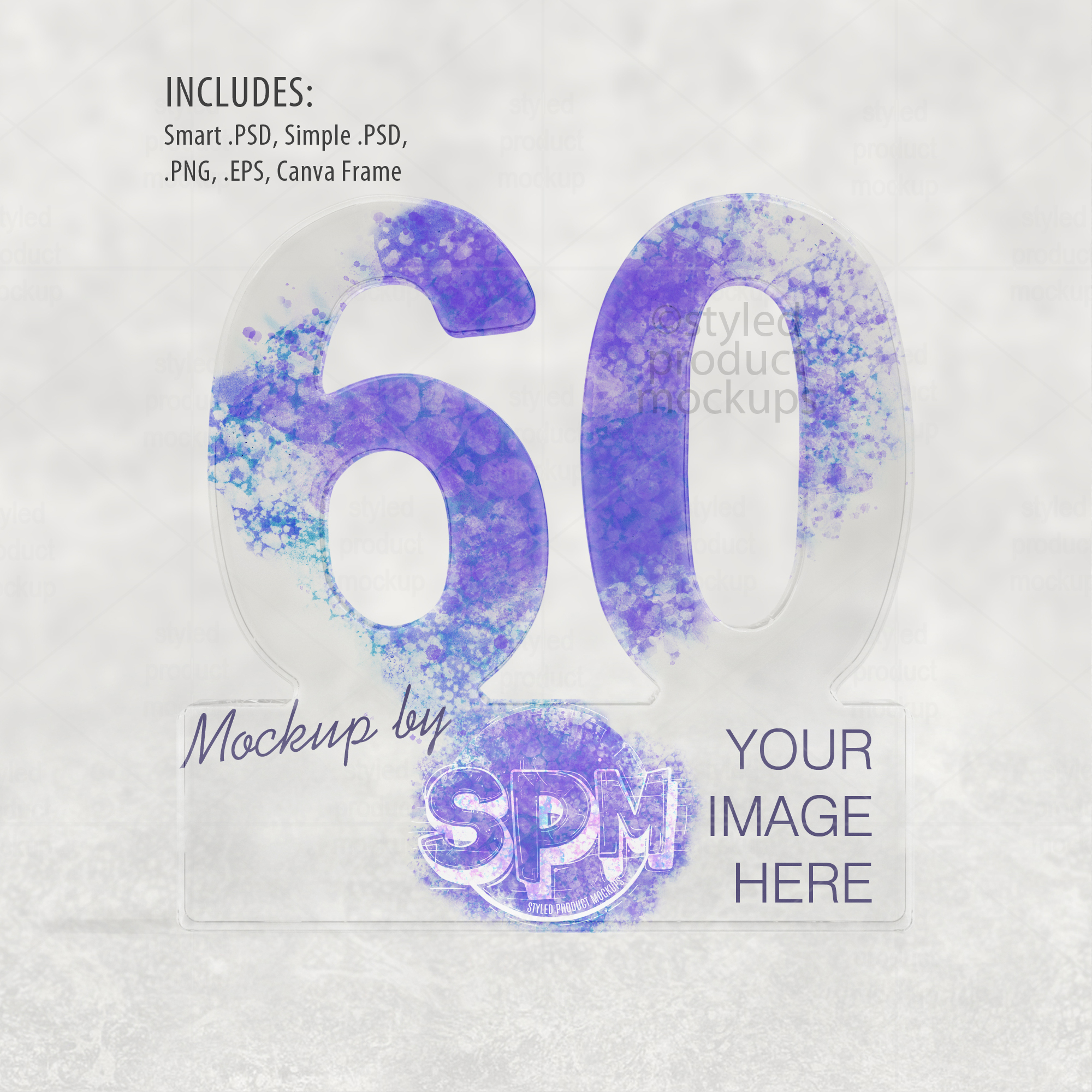 Clear Acrylic 60 Plaque Mockup