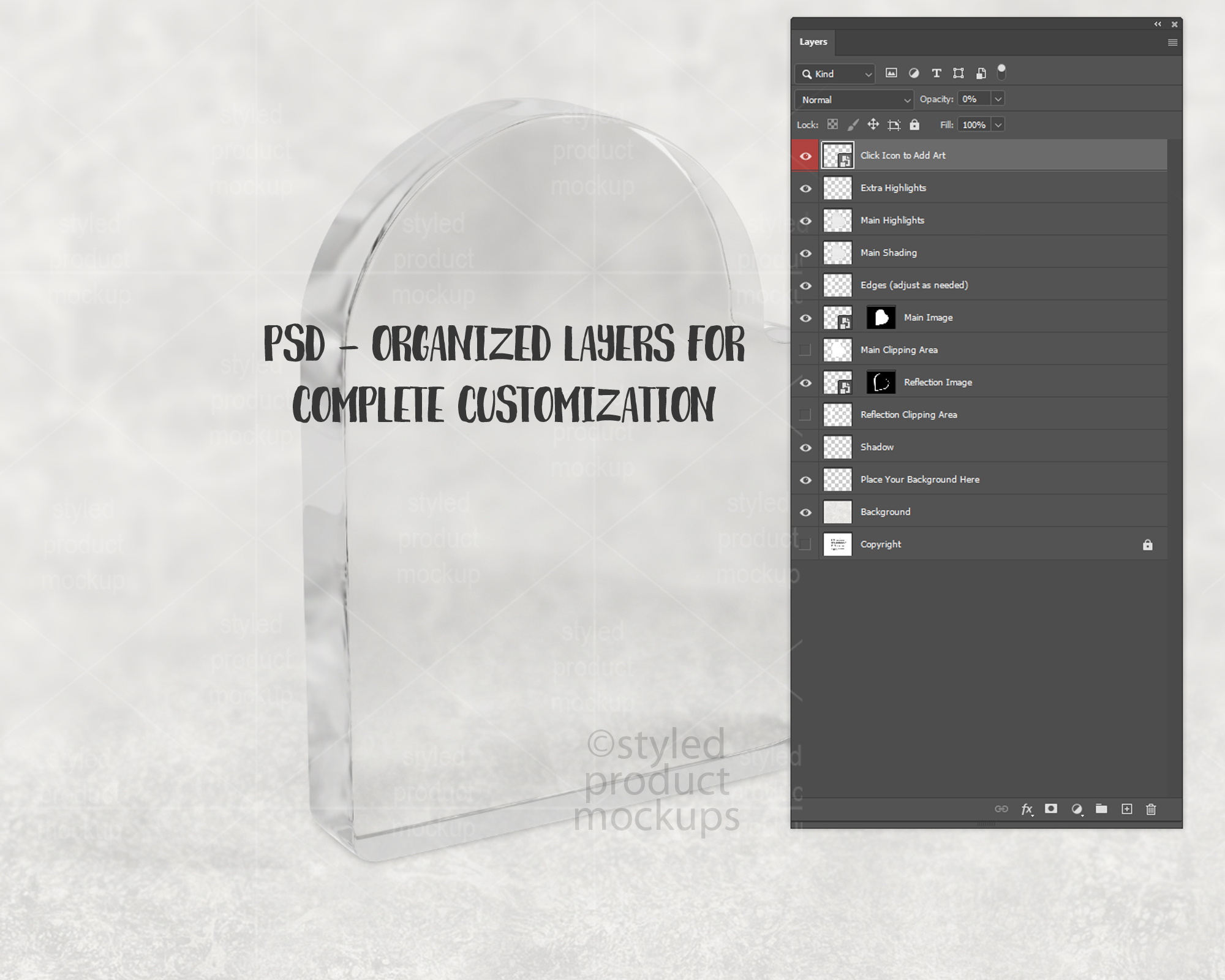 Clear Acrylic Heart Mockup