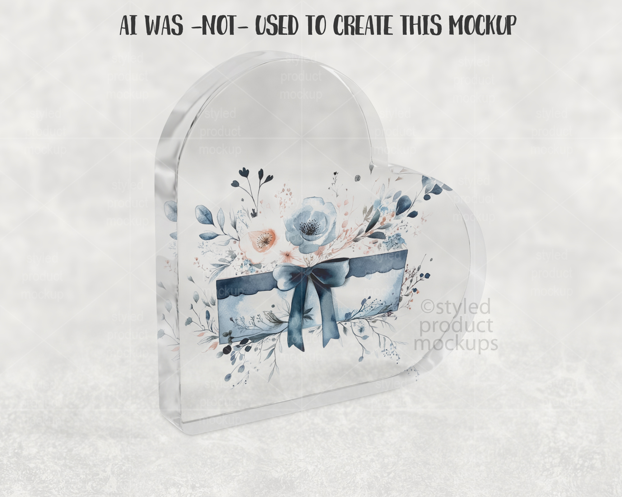 Clear Acrylic Heart Mockup