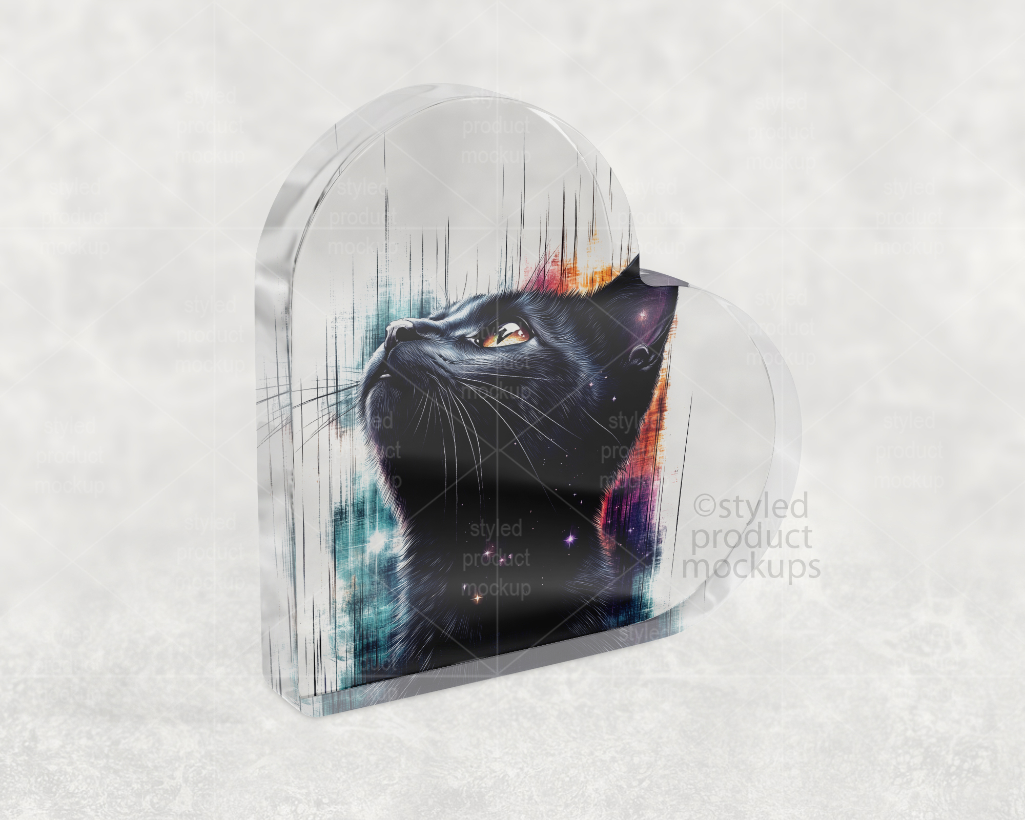 Clear Acrylic Heart Mockup