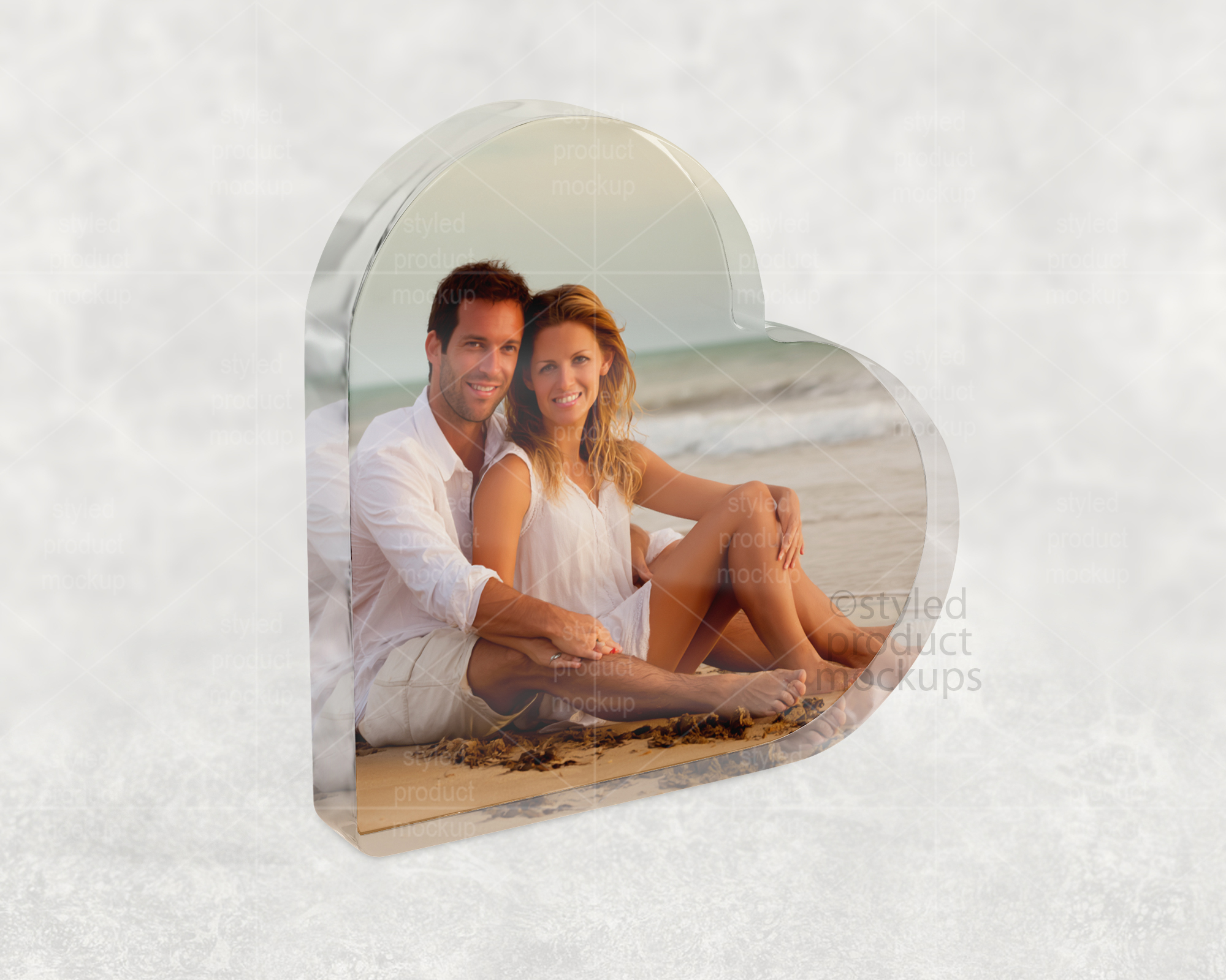 Clear Acrylic Heart Mockup