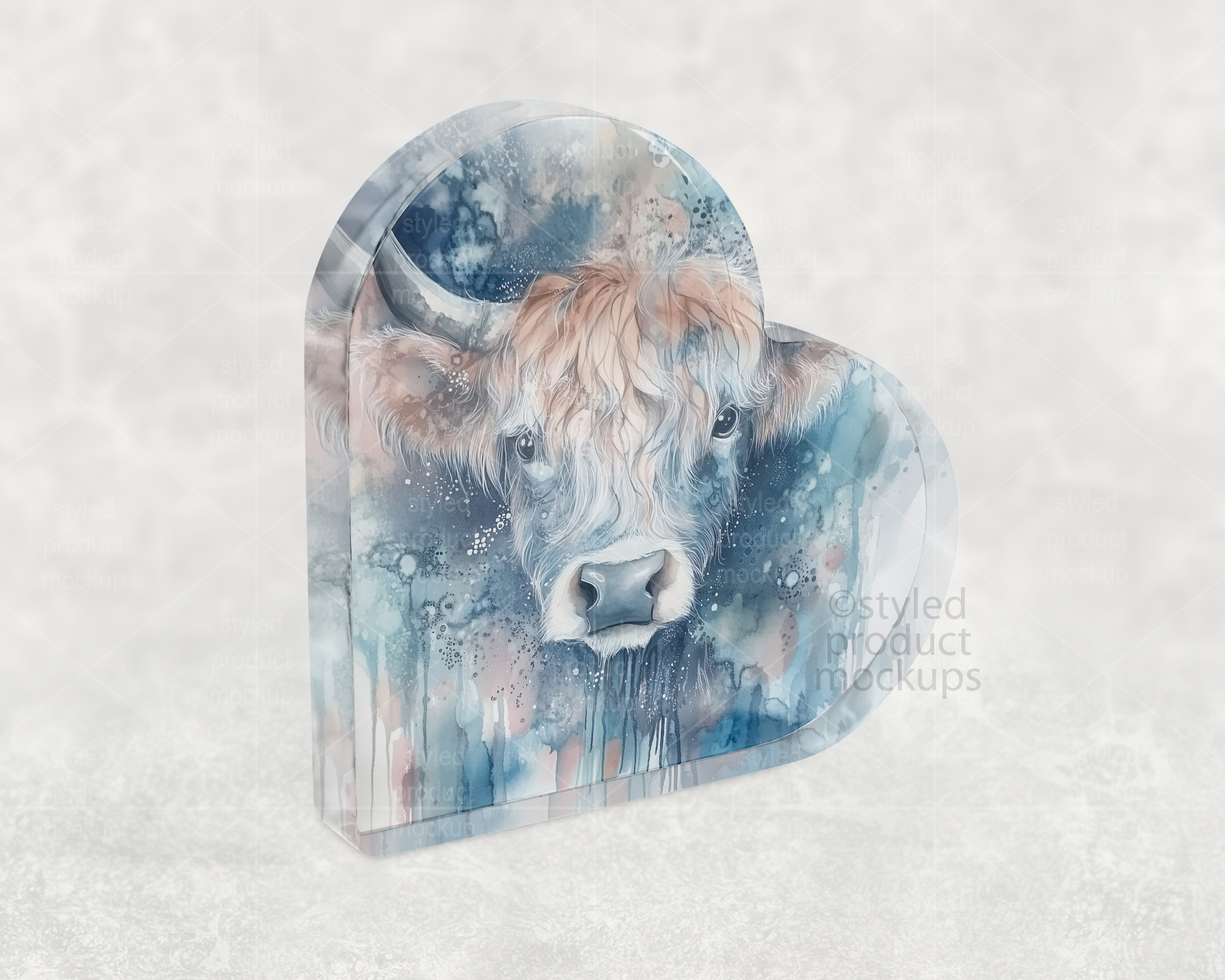 Clear Acrylic Heart Mockup
