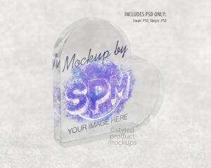 Clear Acrylic Heart Mockup