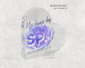 Clear Acrylic Heart Mockup