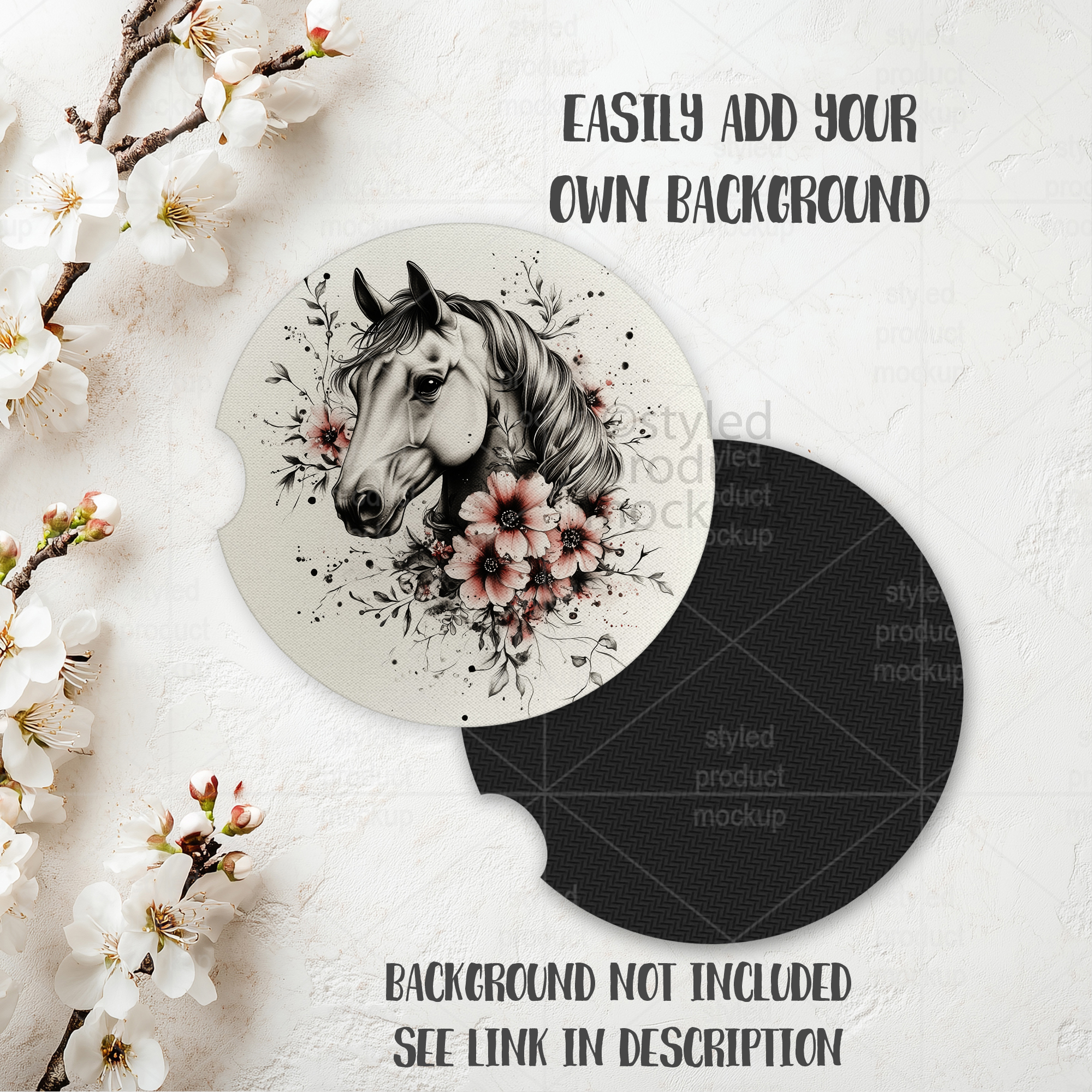 Car Coaster Mockup Front & Back