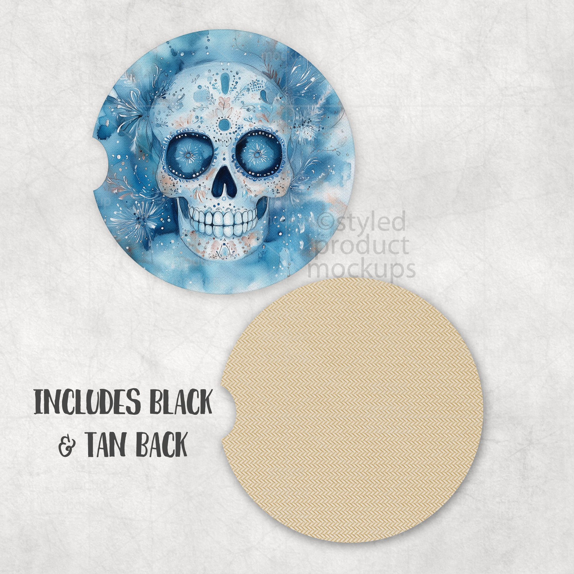 Car Coaster Mockup Front & Back