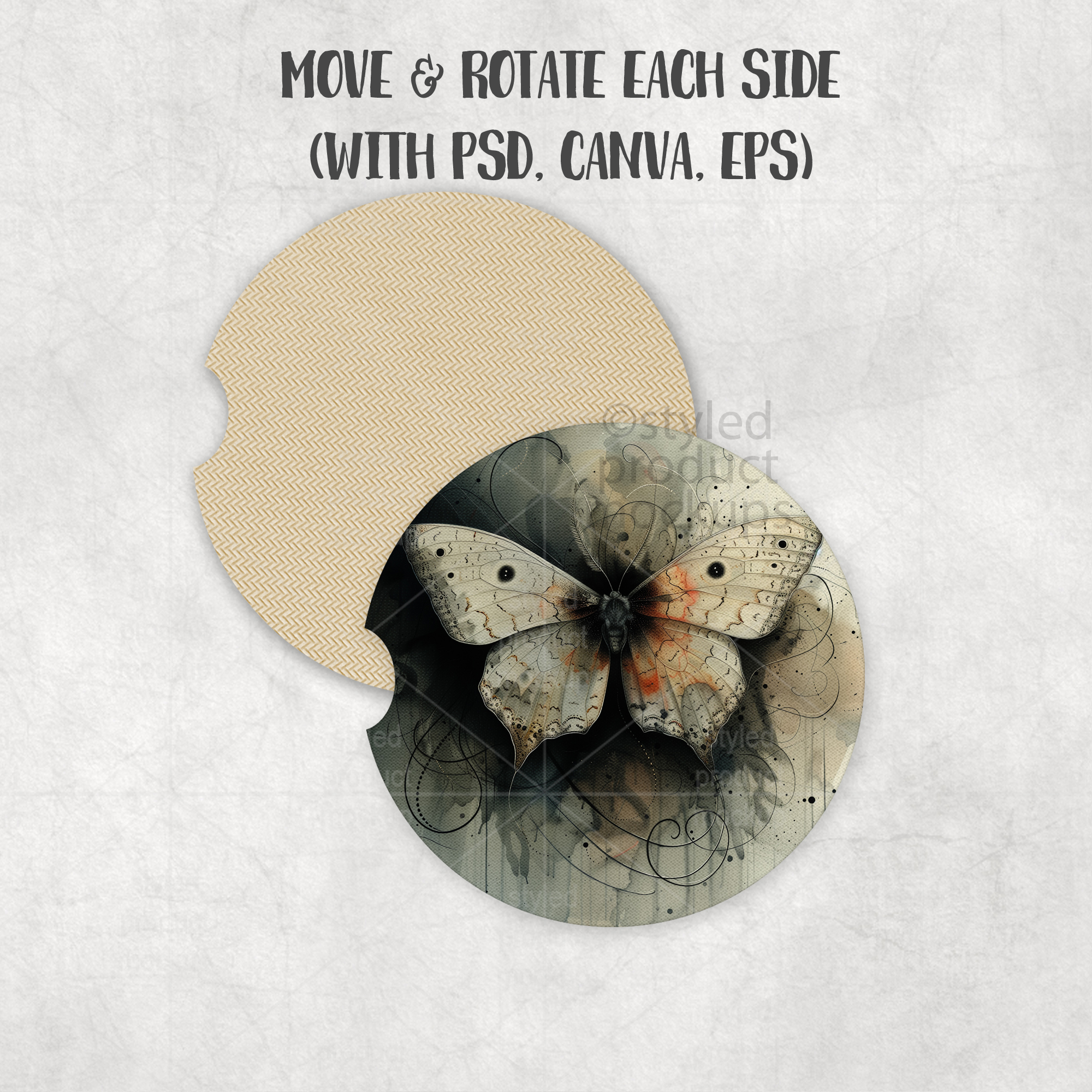 Car Coaster Mockup Front & Back