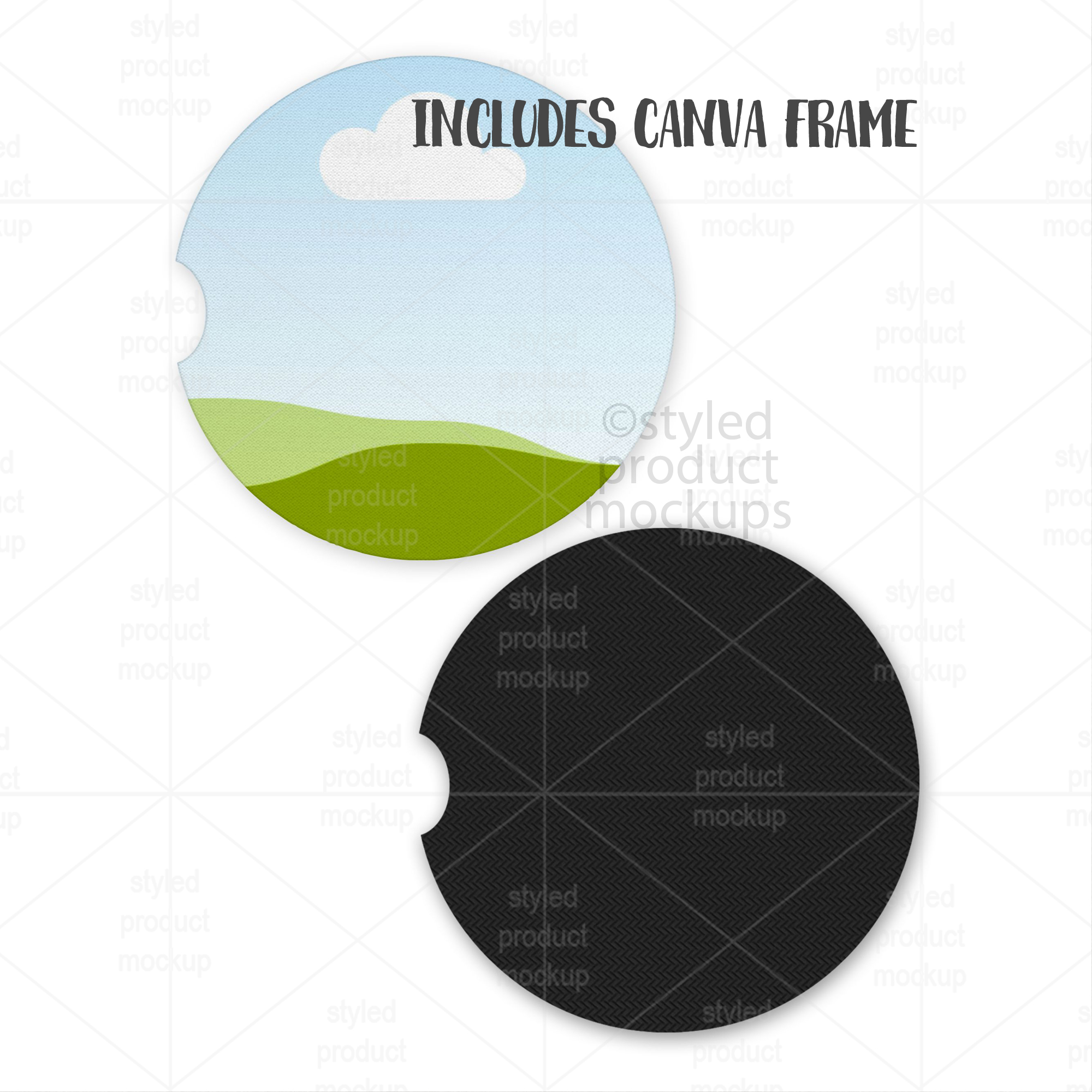 Car Coaster Mockup Front & Back