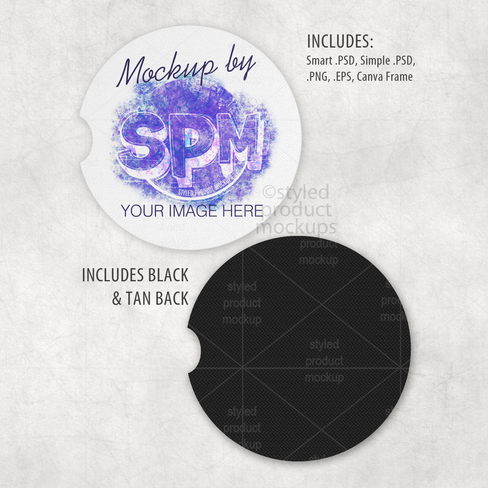 Car Coaster Mockup Front & Back