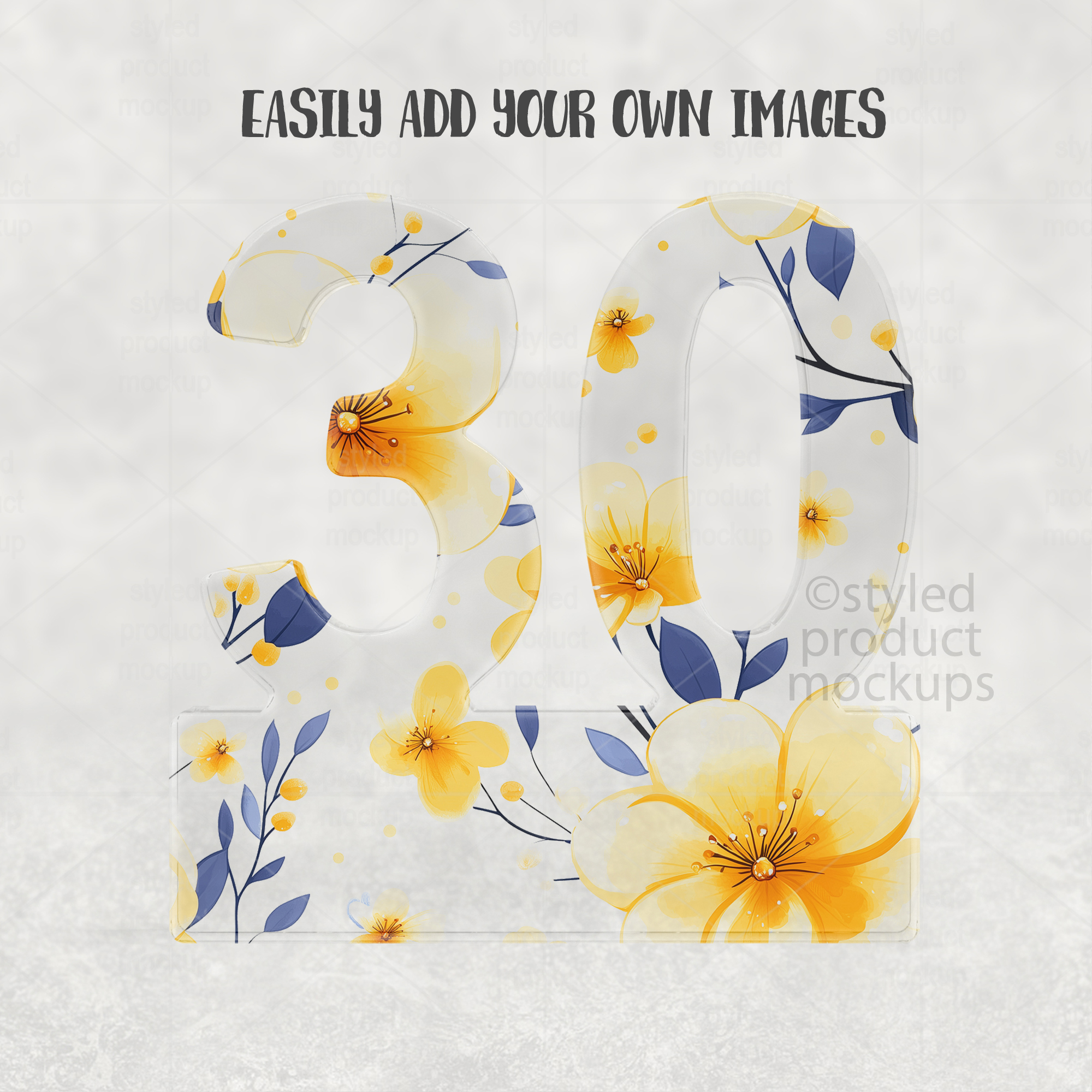 Clear Acrylic 30 Plaque Mockup