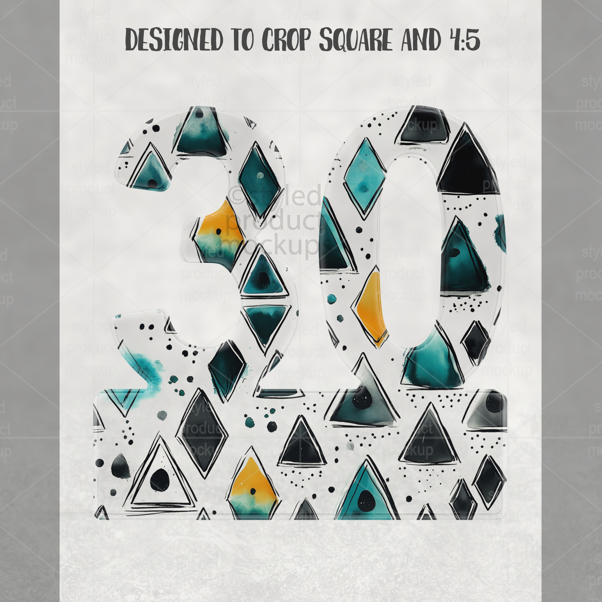 Clear Acrylic 30 Plaque Mockup