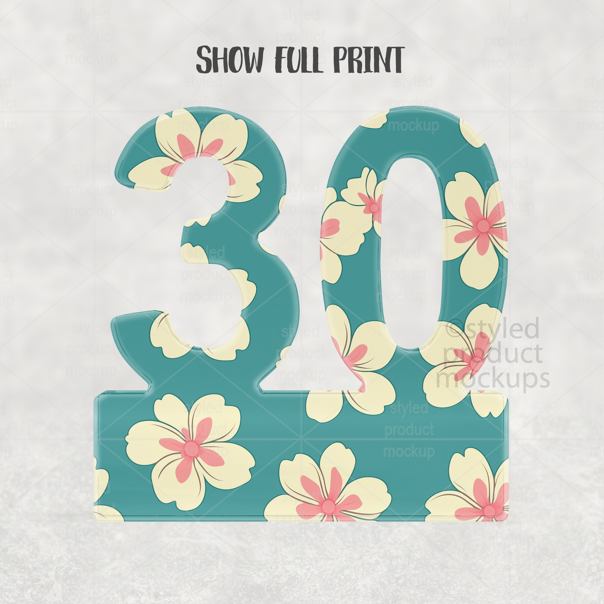 Clear Acrylic 30 Plaque Mockup