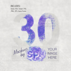 Clear Acrylic 30 Plaque Mockup