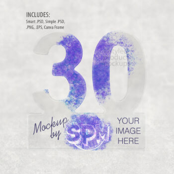 Clear Acrylic 30 Plaque Mockup