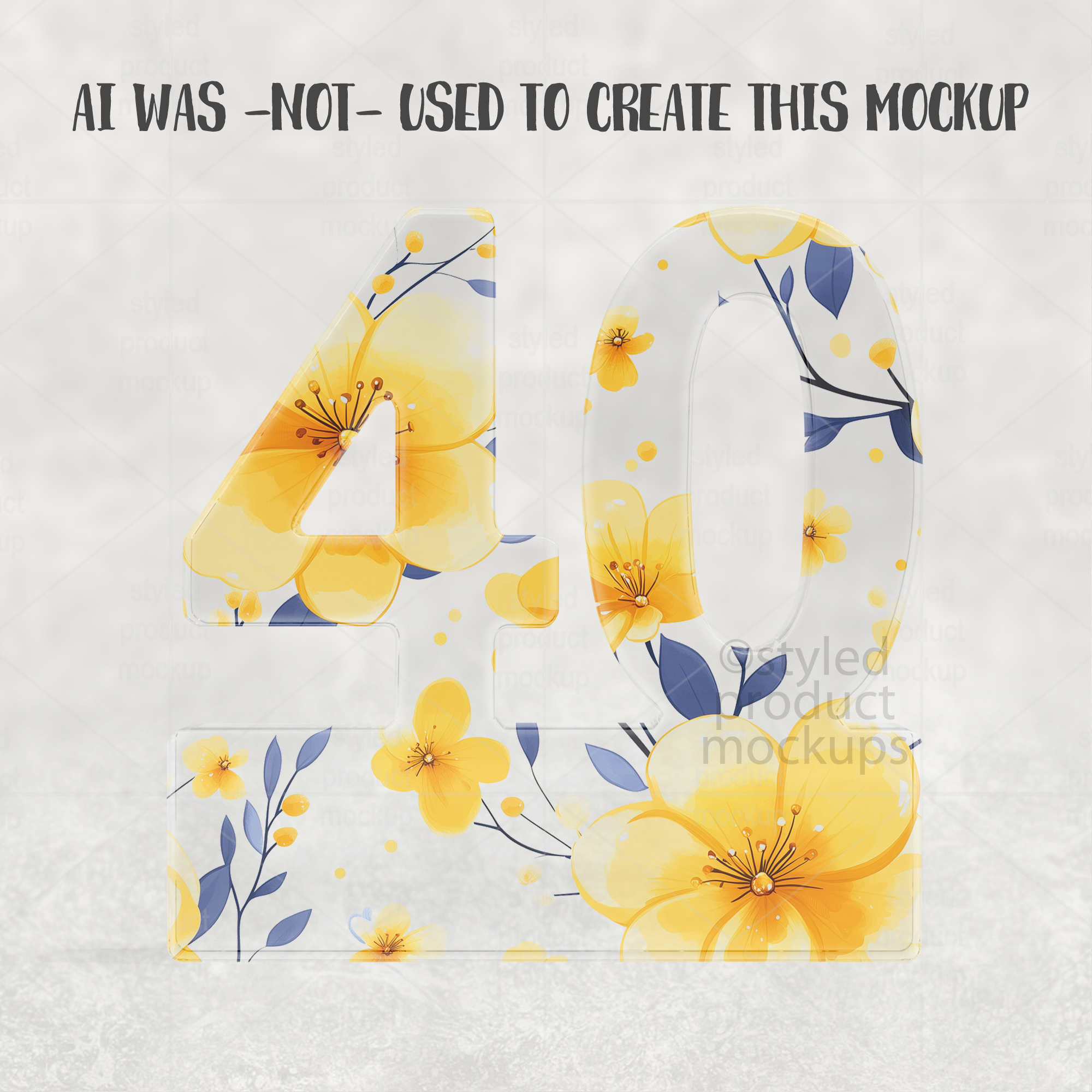 Clear Acrylic 40 Plaque Mockup