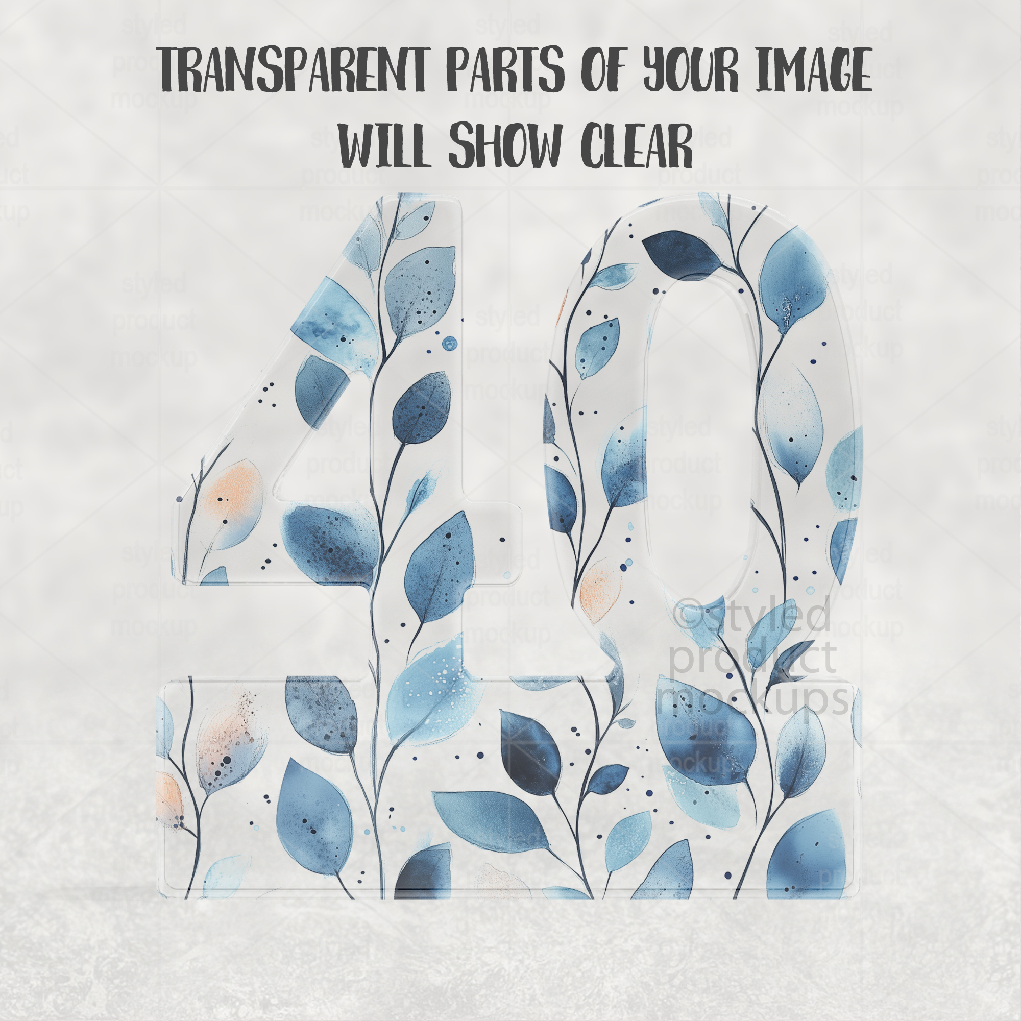 Clear Acrylic 40 Plaque Mockup