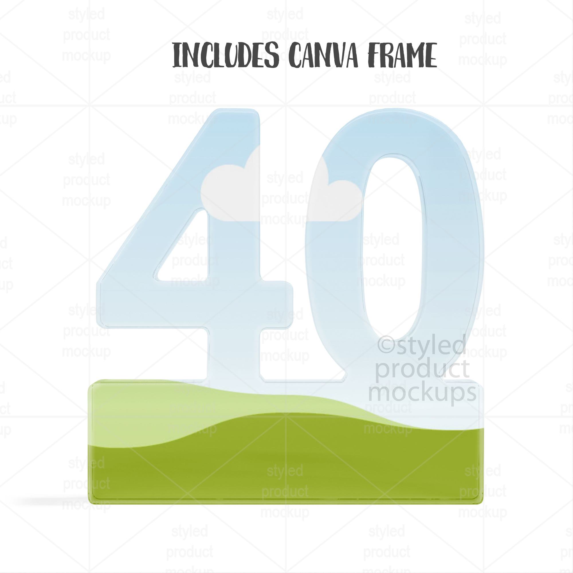 Clear Acrylic 40 Plaque Mockup